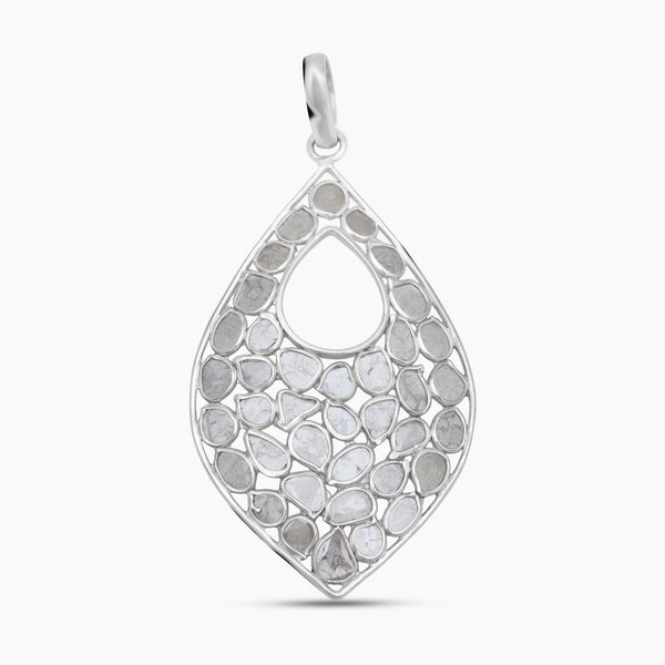 925 Sterling Silver Uncut Diamond Pendants