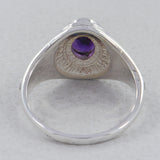 January Birthstone Garnet Sterling Silver Ring