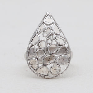 925 Sterling Silver Uncut Diamond Rings