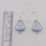 Blue Lace Agate Pendant Set 925 Solid Silver Pendant Set