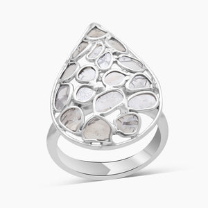 925 Sterling Silver Uncut Diamond Rings