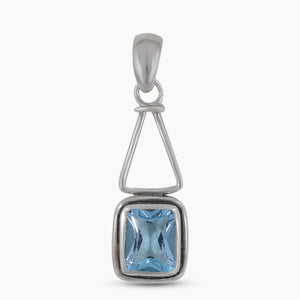 925 Sterling Silver Blue Topaz Pendants