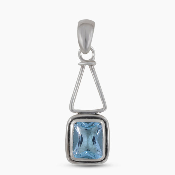 925 Sterling Silver Blue Topaz Pendants