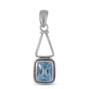 925 Sterling Silver Blue Topaz Pendants