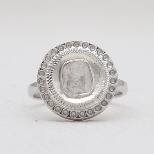 Raw Uncut Diamond Silver Rings