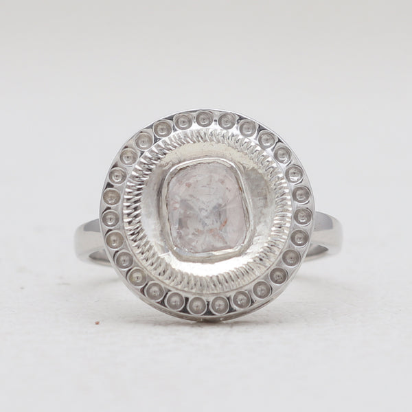 Raw Uncut Diamond Silver Rings