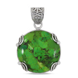 Green Mohave Turquoise Silver Pendant