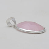 Natural Pink Chalcedony Silver Pendants