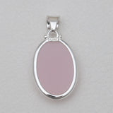 Natural Pink Chalcedony Silver Pendants