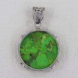 Green Mohave Turquoise Silver Pendant