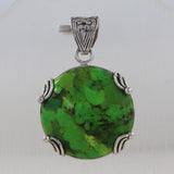 Green Mohave Turquoise Silver Pendant