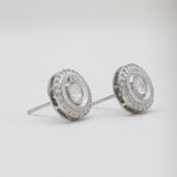 925 Sterling Silver Uncut Diamond Stud Earrings