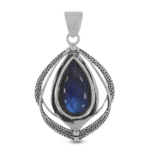 925 Sterling Silver Blue Larimar Pendant