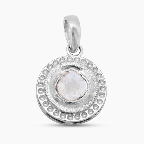 Uncut Diamond Silver Pendants