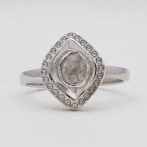 Uncut Diamond Silver Rings