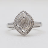 Uncut Diamond Silver Rings