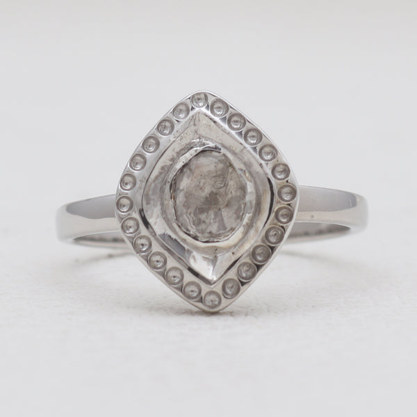 Uncut Diamond Silver Rings