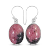 Rhodonite Sterling Silver Earrings