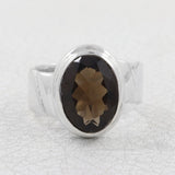 Natural Citrine Gemstone Silver Ring