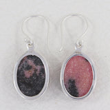 Rhodonite Sterling Silver Earrings