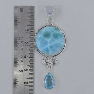 925 Sterling Silver Larimar Pendants
