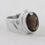 Natural Citrine Gemstone Silver Ring