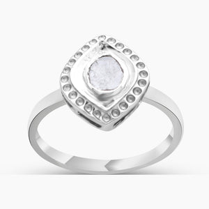 Uncut Diamond Silver Rings