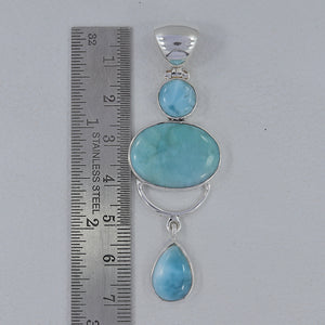 925 Sterling Silver Larimar Pendant