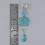 Larimar Gemstone 925 Sterling Silver Pendant