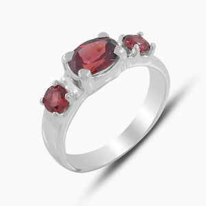 925 Sterling Silver Garnet Rings