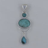 Larimar Gemstone 925 Sterling Silver Pendant