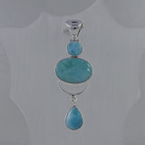 Larimar Gemstone 925 Sterling Silver Pendant