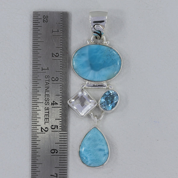 925 Sterling Silver Larimar Pendant