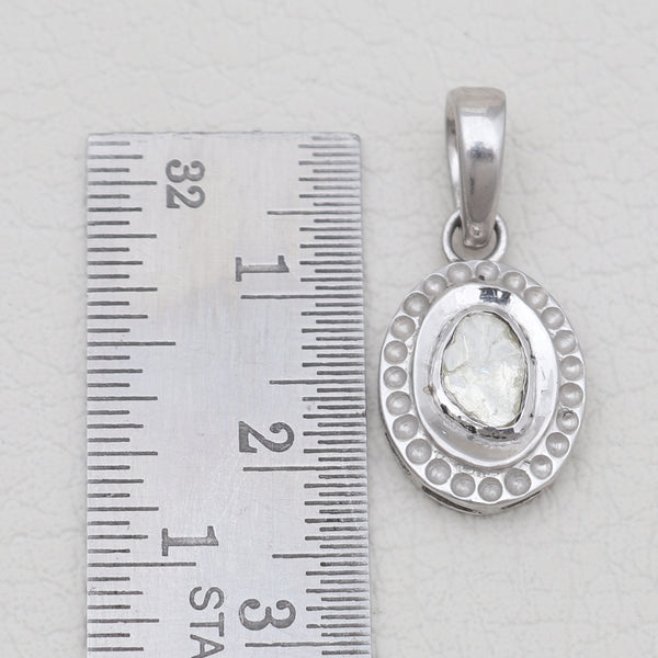 925 Sterling Silver Uncut Diamond Pendants