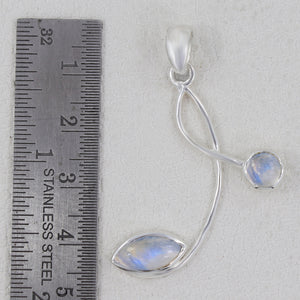 Rainbow Moonstone Designer Silver Pendant