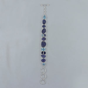Silver Tanzanite with Blue Topaz Bracelet
