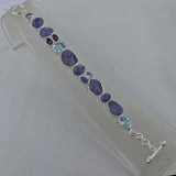 Silver Tanzanite with Blue Topaz Bracelet