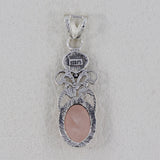 925 Sterling Silver Rose Quartz Pendant