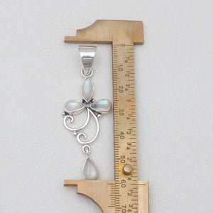 Rainbow Moonstone Silver Pendants