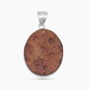 Fossil Coral Silver Pendants