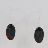 Natural Bloodstone Silver Earrings