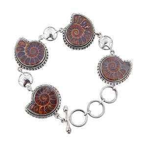 Ammonite Gemstone Pendant Set 925 Sterling Silver Jewelry