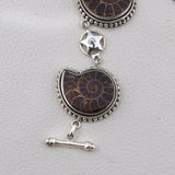 Ammonite Gemstone Pendant Set 925 Sterling Silver Jewelry