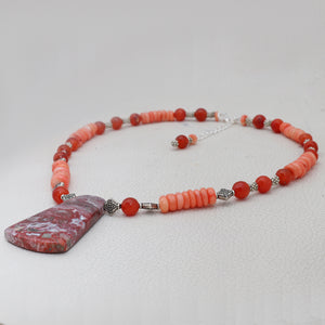 Carnelian Crazy Lace Agate Purple Chalcedony Beads Necklaces
