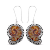 Ammonite Gemstone Pendant Set 925 Sterling Silver Jewelry