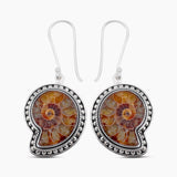 Ammonite Gemstone Pendant Set 925 Sterling Silver Jewelry