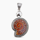 Ammonite Gemstone Pendant Set 925 Sterling Silver Jewelry