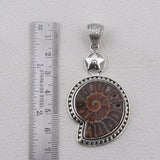 Ammonite Gemstone Pendant Set 925 Sterling Silver Jewelry