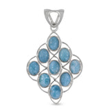 Larimar Gemstone 925 Sterling Silver Pendant