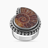 Ammonite Gemstone Pendant Set 925 Sterling Silver Jewelry
